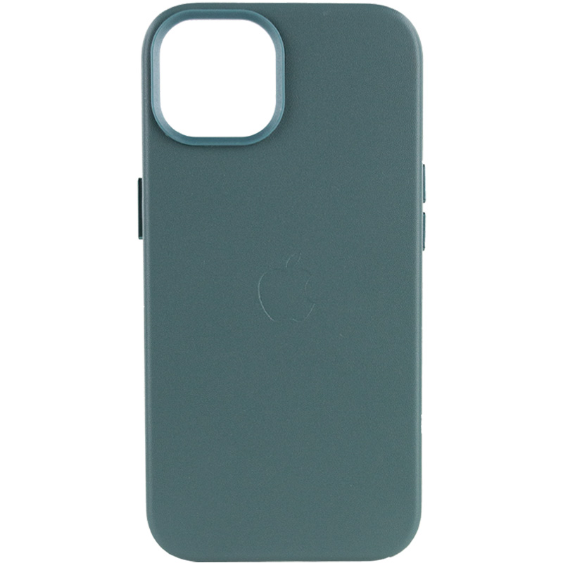 Шкіряний чохол Leather Case (AA Plus) with MagSafe для Apple iPhone 14 (6.1") (Pine green)