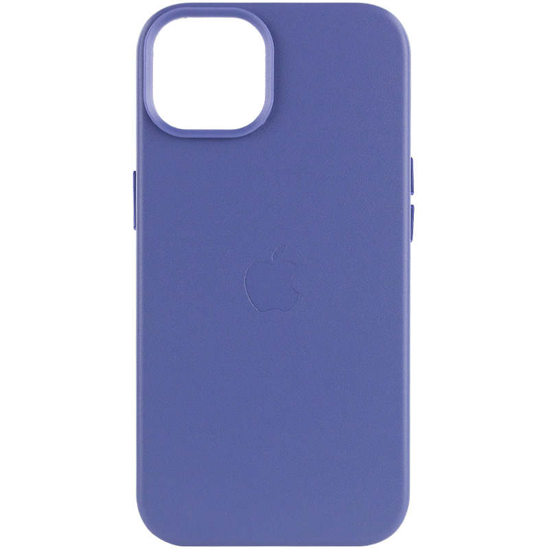 Кожаный чехол Leather Case (AA Plus) with MagSafe для Apple iPhone 14 (6.1") (Wisteria)