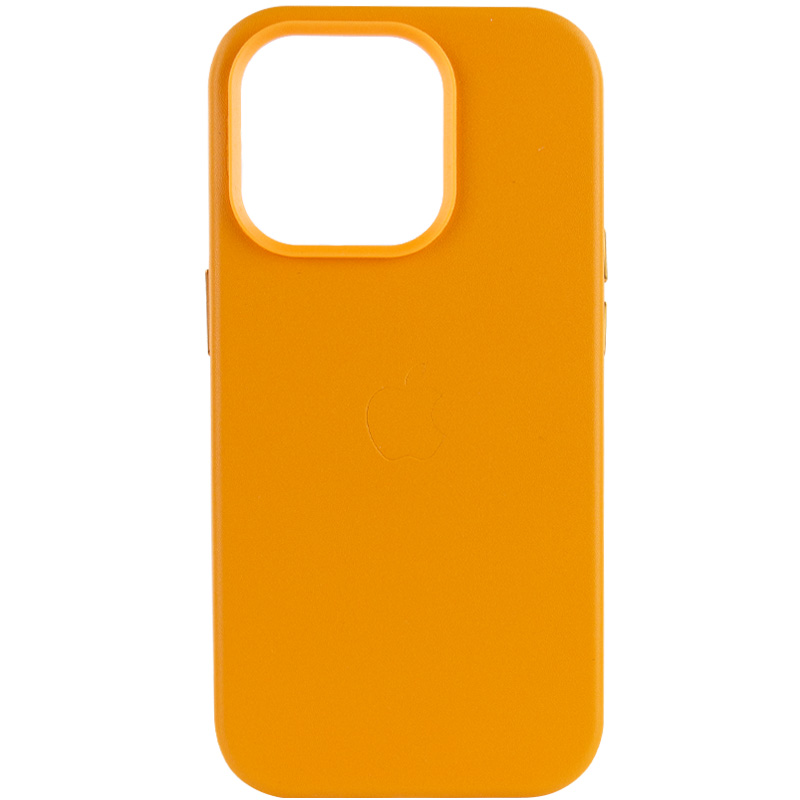 Кожаный чехол Leather Case (AA Plus) with MagSafe для Apple iPhone 14 Pro (6.1") (Golden Brown)