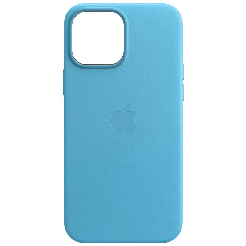 Кожаный чехол Leather Case (AA) with MagSafe для Apple iPhone 13 Pro (6.1") (Blue)