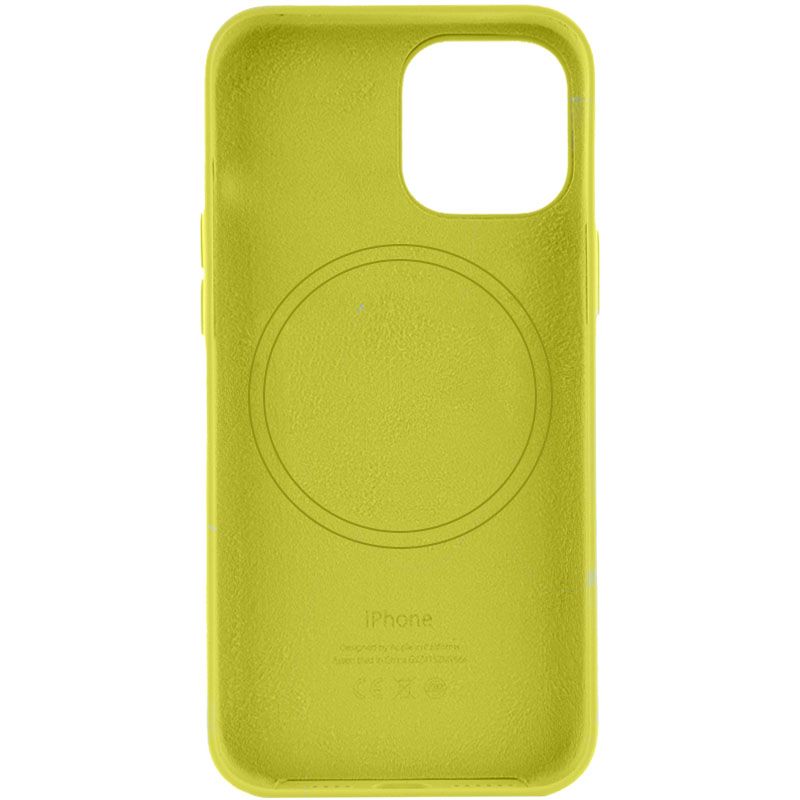 Кожаный чехол Leather Case (AA) with MagSafe для Apple iPhone 13 Pro (6.1") (Yellow)
