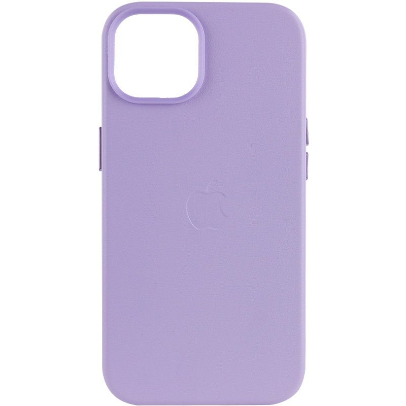 Кожаный чехол Leather Case (AA) with MagSafe для Apple iPhone 14 (6.1") (Elegant purple)