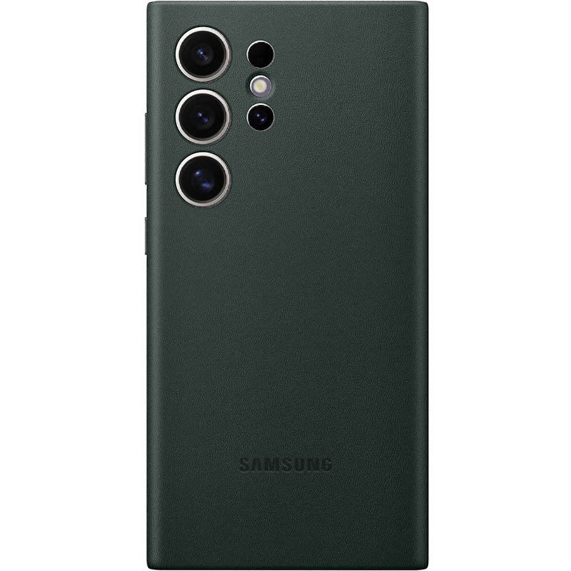 Шкіряний чохол Leather Case (AAA) для Samsung Galaxy S24 Ultra (Pine green)