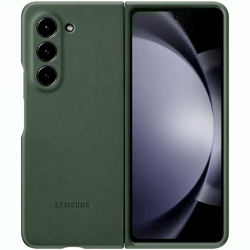 Кожаный чехол Leather Case (AAA) для Samsung Galaxy Z Fold5 (Green)