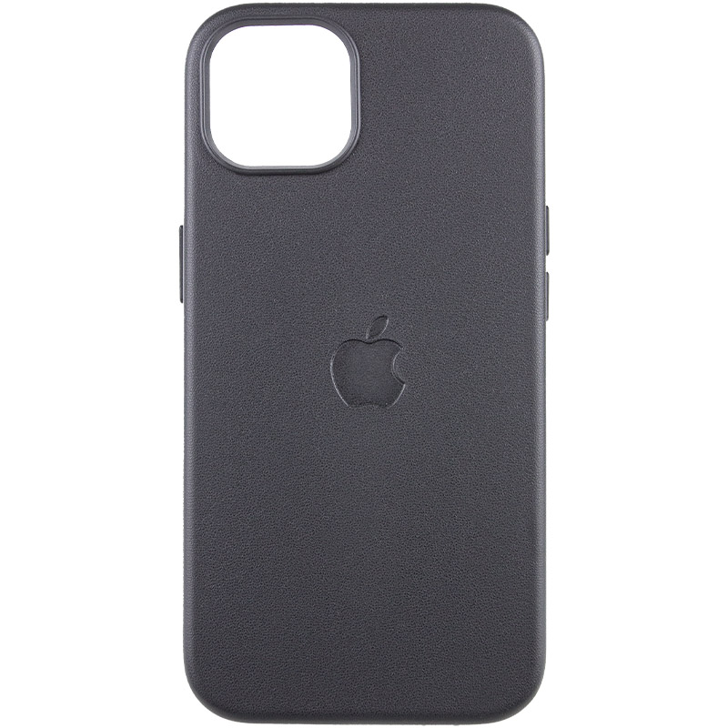 Кожаный чехол Leather Case (AAA) with MagSafe and Animation для Apple iPhone 13 (6.1") (Midnight)