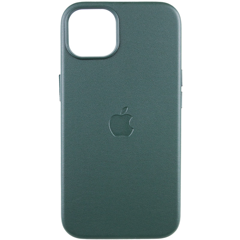 Шкіряний чохол Leather Case (AAA) with MagSafe and Animation для Apple iPhone 13 (6.1") (Sequoia Green)
