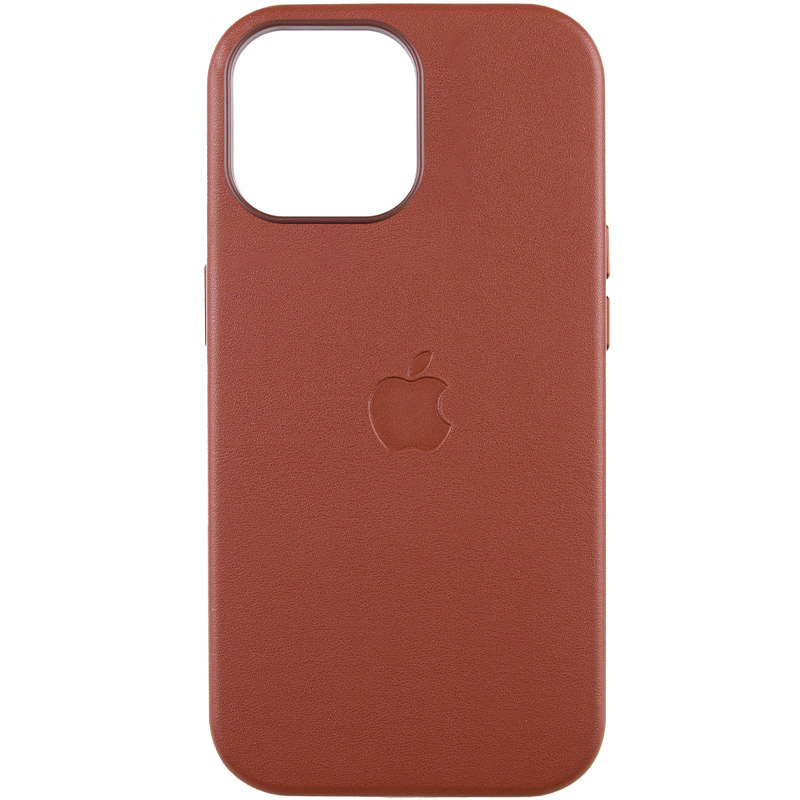 Шкіряний чохол Leather Case (AAA) with MagSafe and Animation для Apple iPhone 14 (6.1") (Umber)