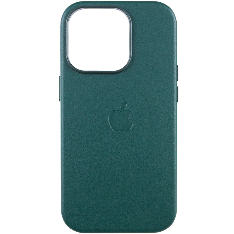 Кожаный чехол Leather Case (AAA) with MagSafe and Animation для Apple iPhone 14 Pro (6.1") (Forest Green)