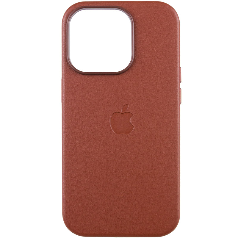 Кожаный чехол Leather Case (AAA) with MagSafe and Animation для Apple iPhone 14 Pro (6.1") (Umber)
