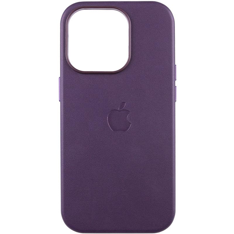 Шкіряний чохол Leather Case (AAA) with MagSafe and Animation для Apple iPhone 15 Pro (6.1") (Dark Purple)