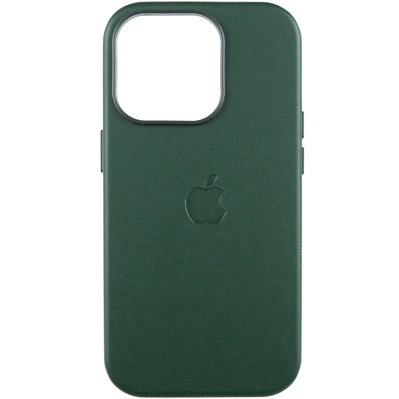 Кожаный чехол Leather Case (AAA) with MagSafe and Animation для Apple iPhone 15 Pro (6.1") (Green)