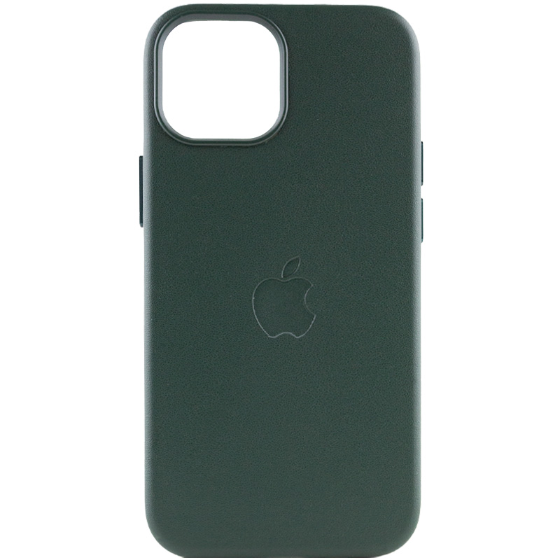 Кожаный чехол Leather Case (AAA) with MagSafe для Apple iPhone 14 Plus (6.7") (Forest Green)