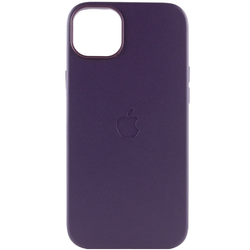 Кожаный чехол Leather Case (AAA) with MagSafe для Apple iPhone 14 Plus (6.7") (Deep Violet)