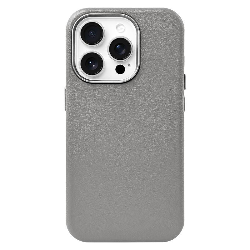 Шкіряний чохол Leather Case Metal Buttons для Samsung Galaxy A15 4G/5G (Titanium Gray)