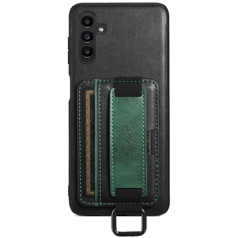 Кожаный чехол Wallet case and straps для Samsung Galaxy A14 4G/5G (Черный / Black)