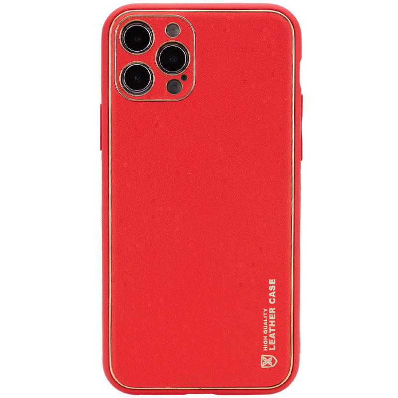 Шкіряний чохол Xshield для Apple iPhone 13 Pro Max (6.7") (Червоний / Red)