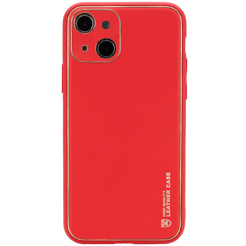 Кожаный чехол Xshield для Apple iPhone 14 (6.1") (Красный / Red)