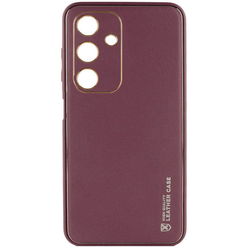 Кожаный чехол Xshield для Samsung Galaxy A25 5G (Бордовый / Plum Red)
