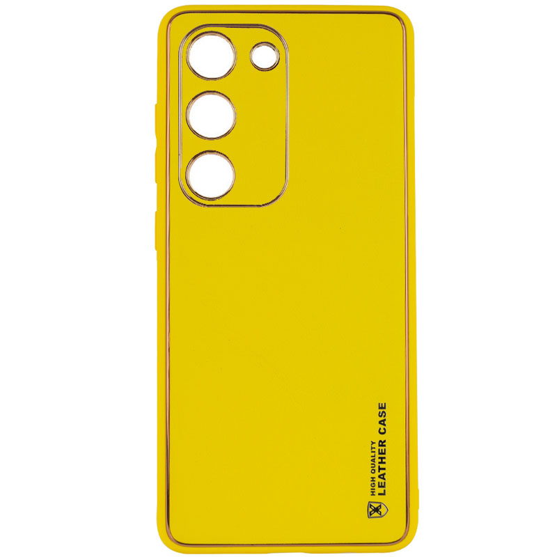 Кожаный чехол Xshield для Samsung Galaxy S24 (Желтый / Yellow)