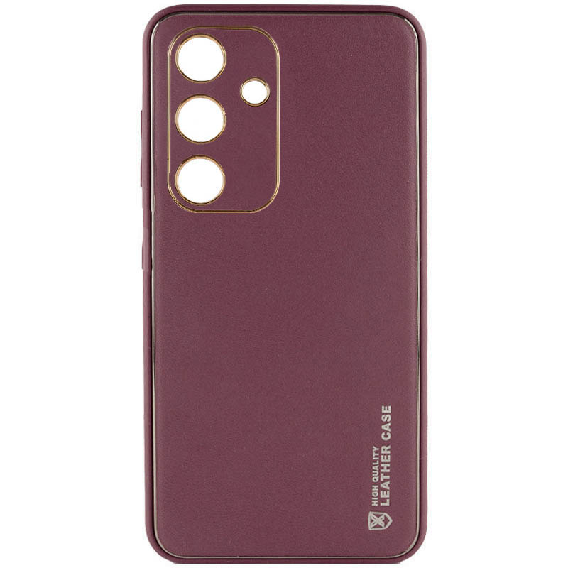 Кожаный чехол Xshield для Samsung Galaxy S23 FE (Бордовый / Plum Red)