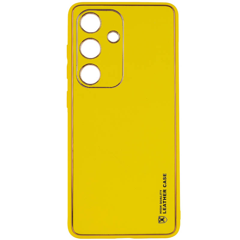 Кожаный чехол Xshield для Samsung Galaxy S23 FE (Желтый / Yellow)