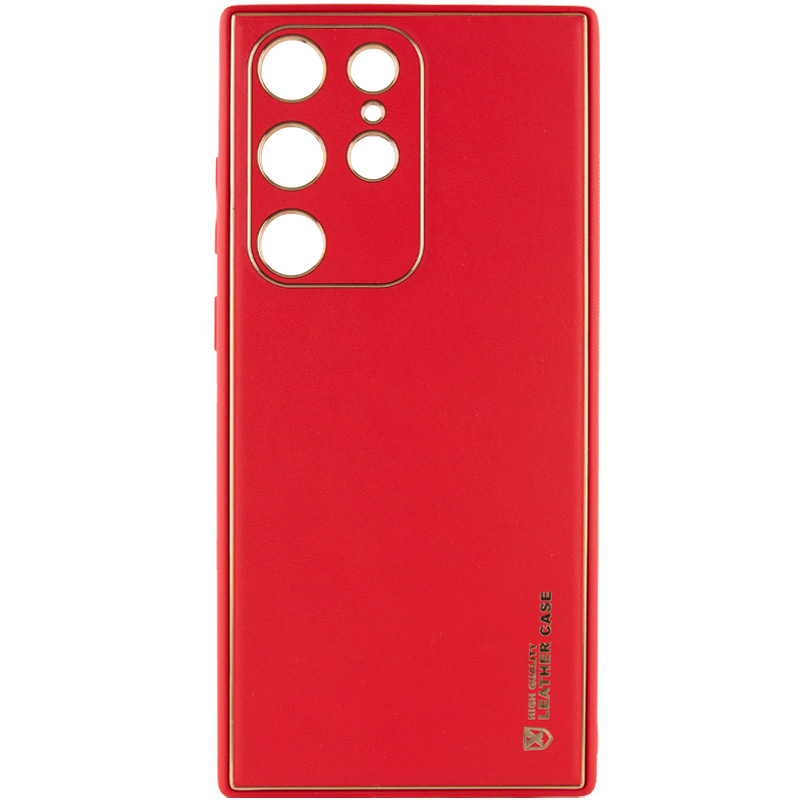 Кожаный чехол Xshield для Samsung Galaxy S23 Ultra (Красный / Red)