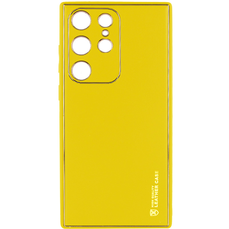 Кожаный чехол Xshield для Samsung Galaxy S24 Ultra (Желтый / Yellow)