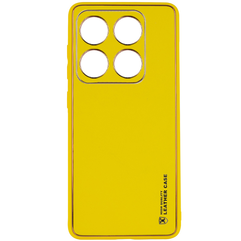 Кожаный чехол Xshield для Xiaomi 14 (Желтый / Yellow)