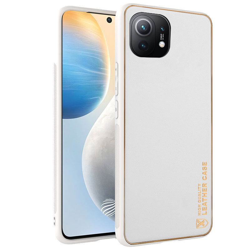 Кожаный чехол Xshield для Xiaomi Mi 11 Lite (Белый / White)