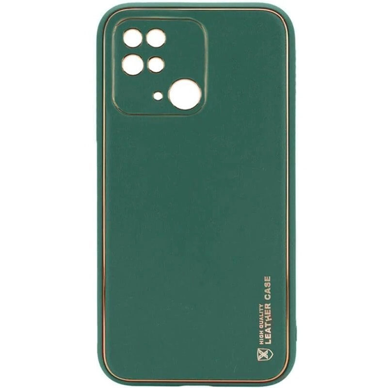 Кожаный чехол Xshield для Xiaomi Redmi 10C (Зеленый / Army green)