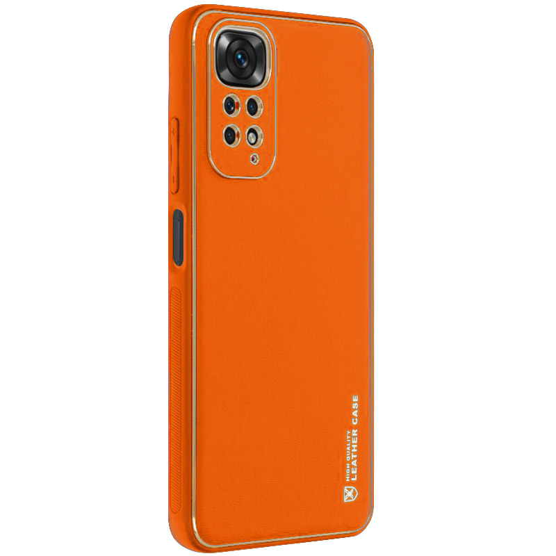Кожаный чехол Xshield для Xiaomi Redmi Note 11 (Global) / Note 11S (Оранжевый / Apricot)
