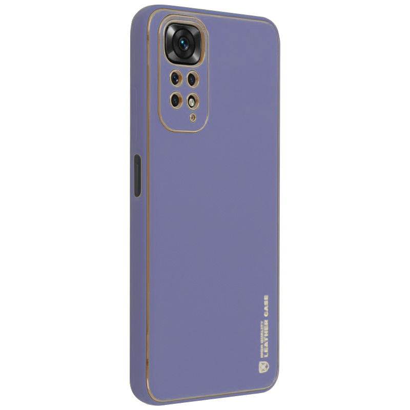 Кожаный чехол Xshield для Xiaomi Redmi Note 11 (Global) / Note 11S (Серый / Lavender Gray)