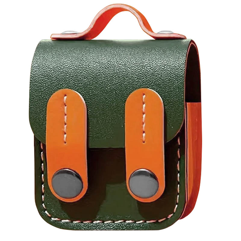 Шкіряний футляр Briefcase для Футляры для AirPods (Green / Orange)