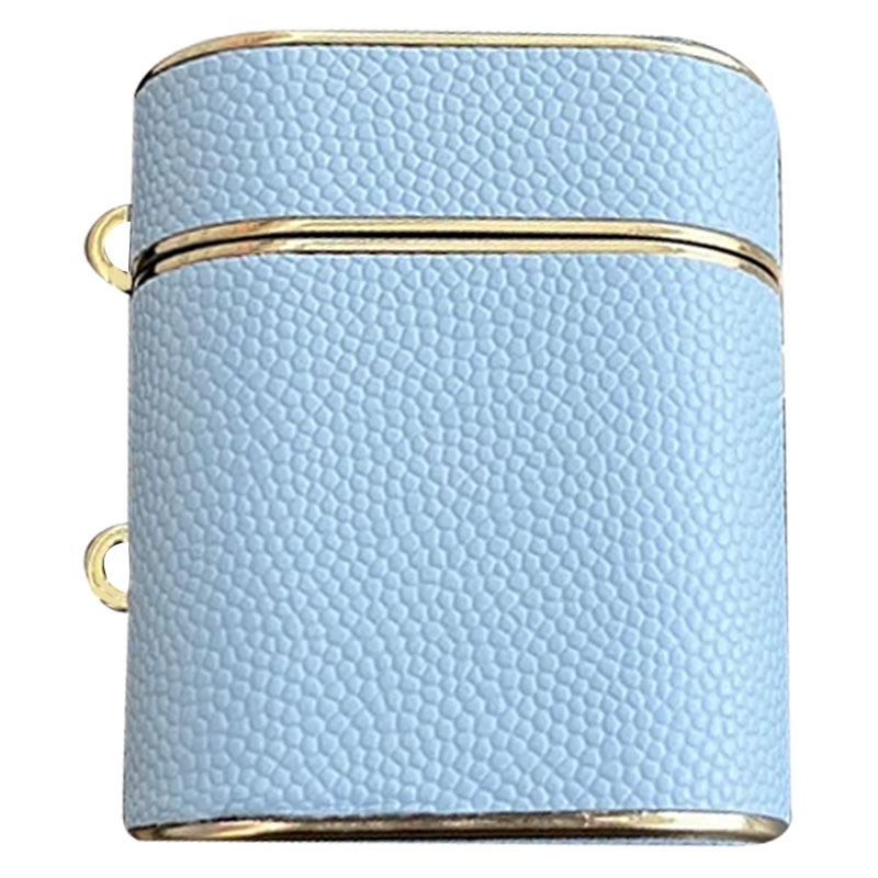 Кожаный футляр Suitcase для наушников AirPods 1/2 (Blue)
