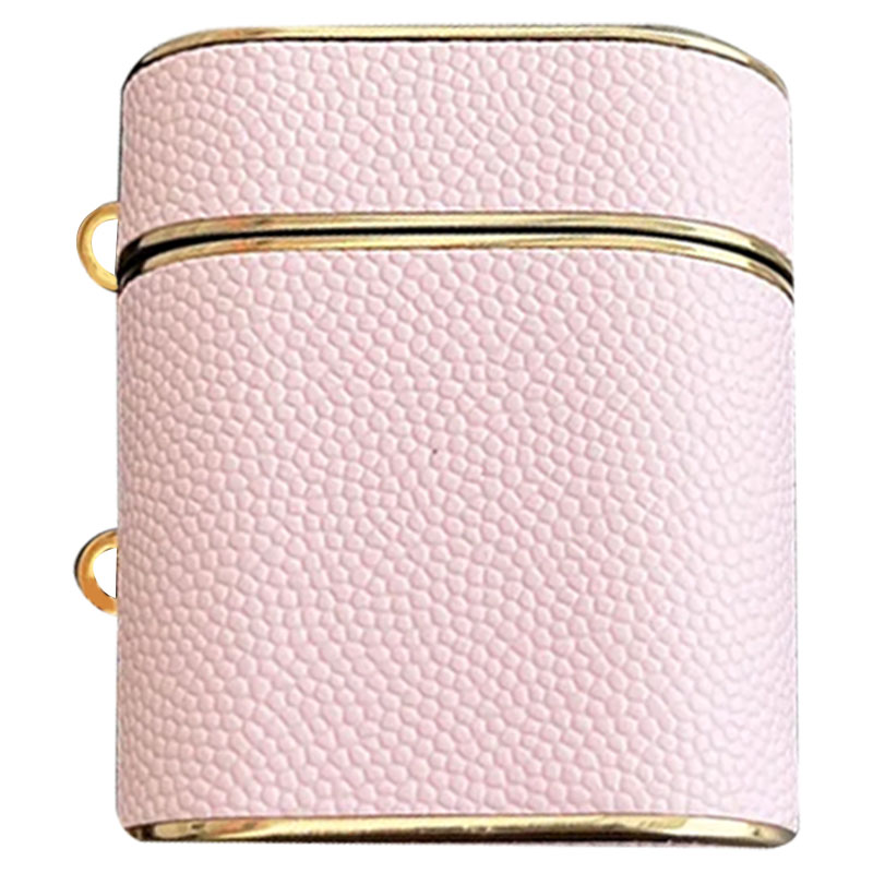 Кожаный футляр Suitcase для наушников AirPods 1/2 (Pink)
