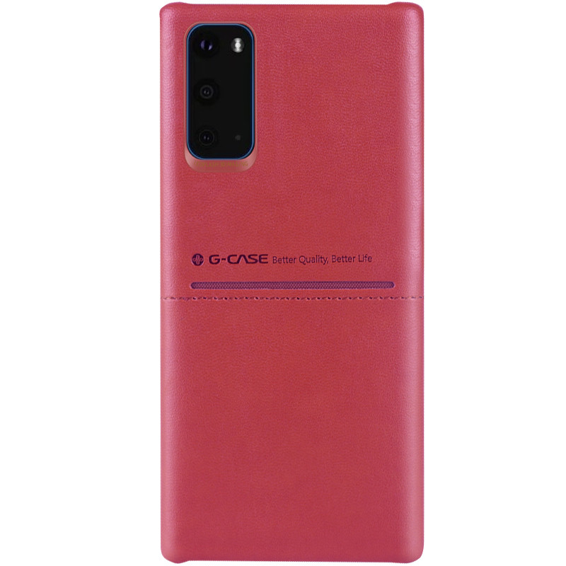 Кожаная накладка G-Case Cardcool Series для Samsung Galaxy S20 (Красный)