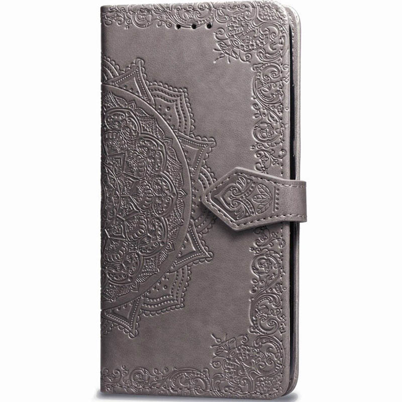 Кожаный чехол (книжка) Art Case с визитницей для Samsung Galaxy A50s (Серый)