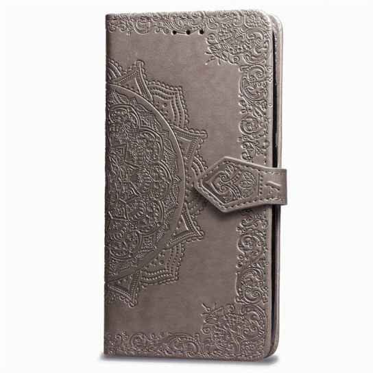 Кожаный чехол (книжка) Art Case с визитницей для Xiaomi Redmi Note 6 Pro (Серый)