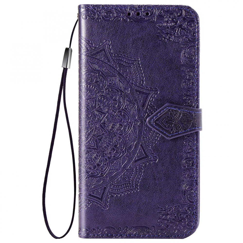 Кожаный чехол (книжка) Art Case с визитницей для Realme 5 Pro (Фиолетовый)