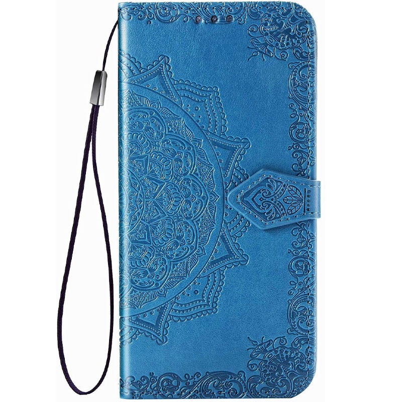 Кожаный чехол (книжка) Art Case с визитницей для Realme C11 (Синий)