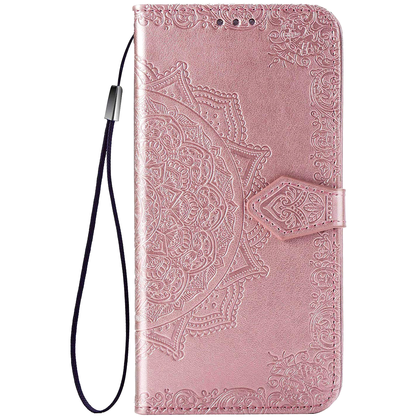 Кожаный чехол (книжка) Art Case с визитницей для Realme C15 / C12 (Розовый)
