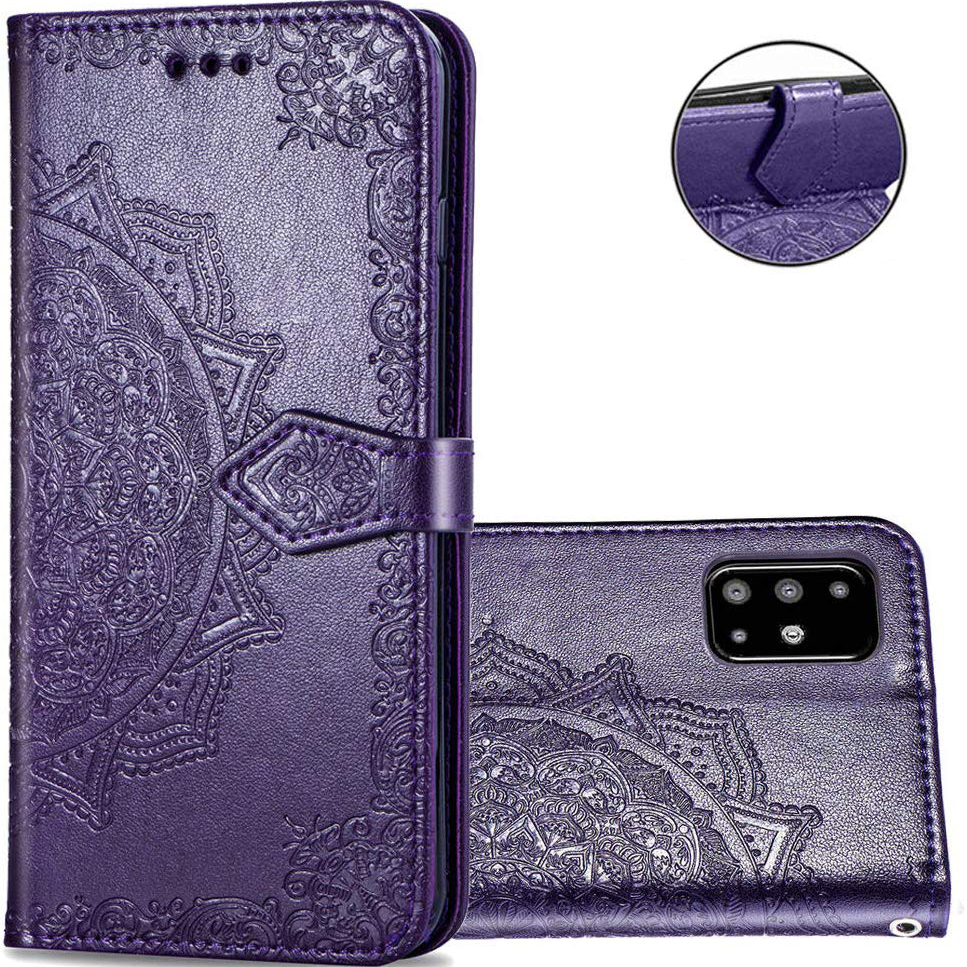 Шкіряний чохол (книжка) Art Case з візитницею для Samsung Galaxy A51 (Фіолетовий)