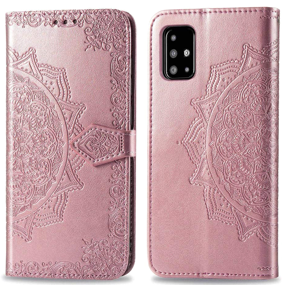 Кожаный чехол (книжка) Art Case с визитницей для Samsung Galaxy A71 (Розовый)