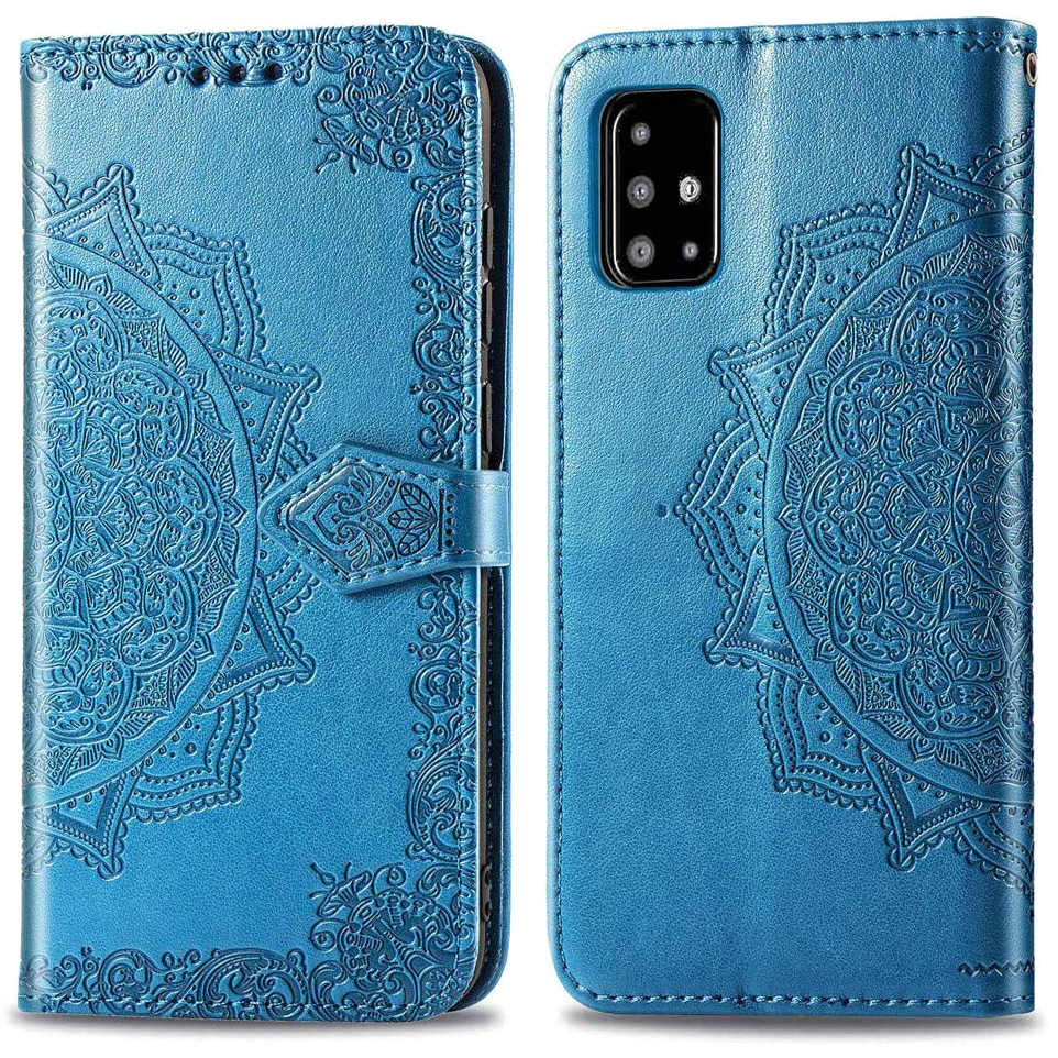 Кожаный чехол (книжка) Art Case с визитницей для Samsung Galaxy A71 (Синий)