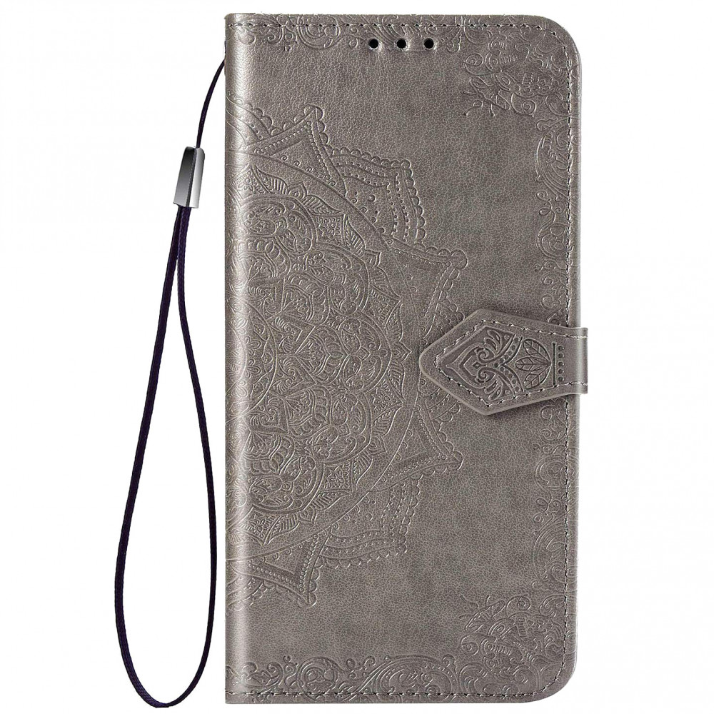 Кожаный чехол (книжка) Art Case с визитницей для Xiaomi Mi Note 10 Lite (Серый)