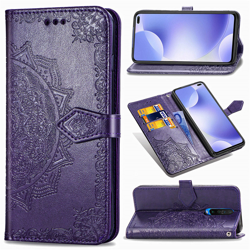 Кожаный чехол (книжка) Art Case с визитницей для Xiaomi Poco X2 (Фиолетовый)