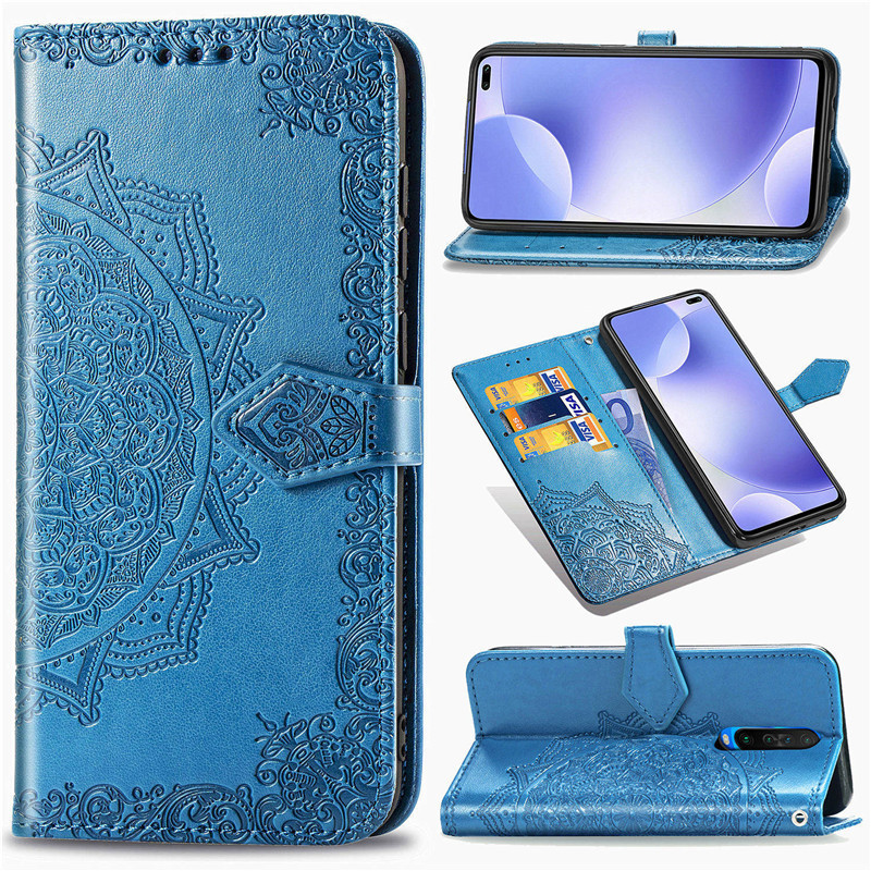 Кожаный чехол (книжка) Art Case с визитницей для Xiaomi Redmi K30 / Poco X2 (Синий)