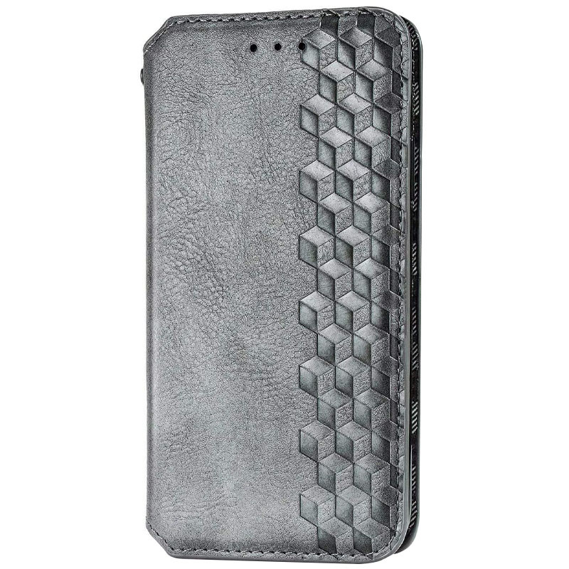 Кожаный чехол книжка GETMAN Cubic (PU) для Xiaomi Mi 10 Lite (Серый)