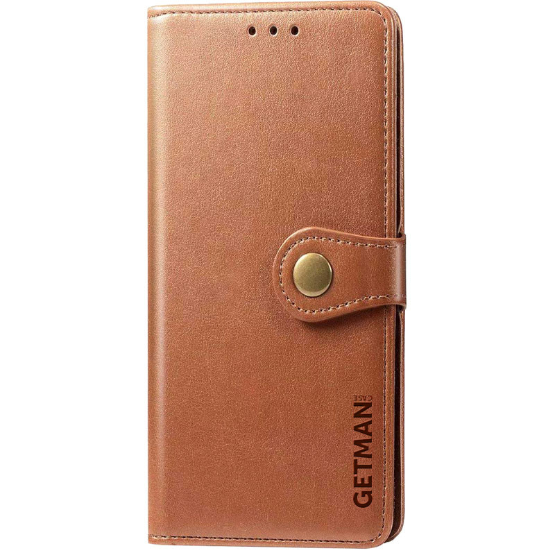 Шкіряний чохол книжка GETMAN Gallant (PU) для Xiaomi Redmi Note 8T (Коричневий)
