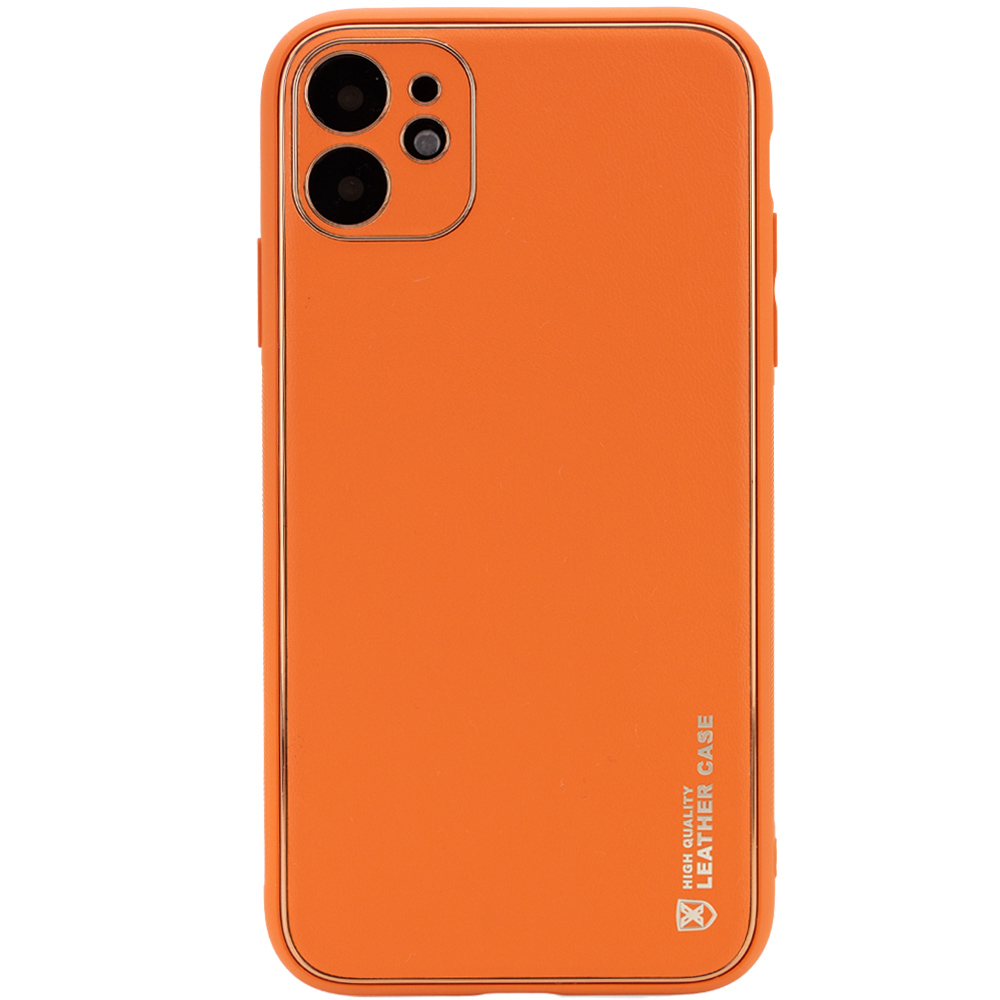 Кожаный чехол Xshield для Apple iPhone 11 (6.1") (Оранжевый / Apricot)